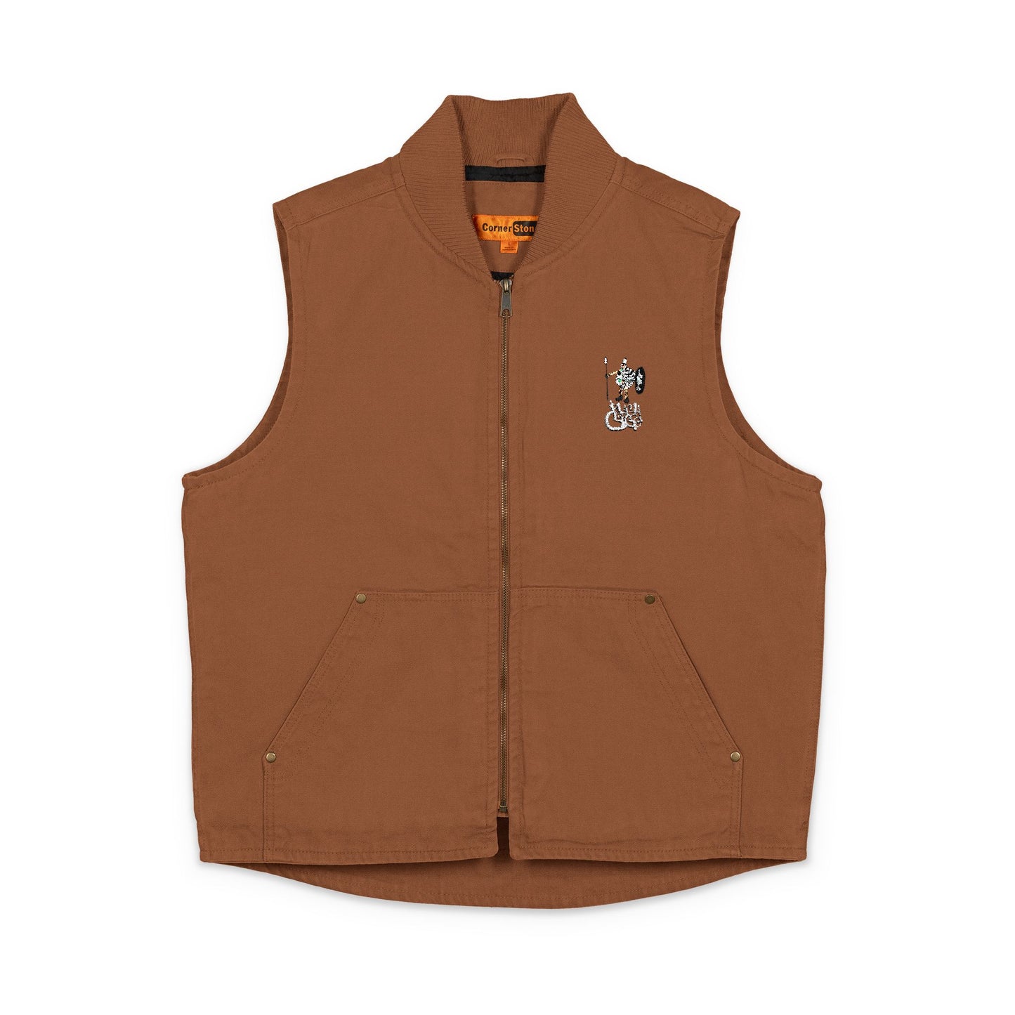 Cozy Unisex Duck Cloth Vest, Warm Outdoor Layer, Embroidered Gift for Him/Her, Perfect for Fall/Winter, Casual Everyday Wear | Sustainable Streetwear | BlackCargo | Contemporary Urban Art Apparel