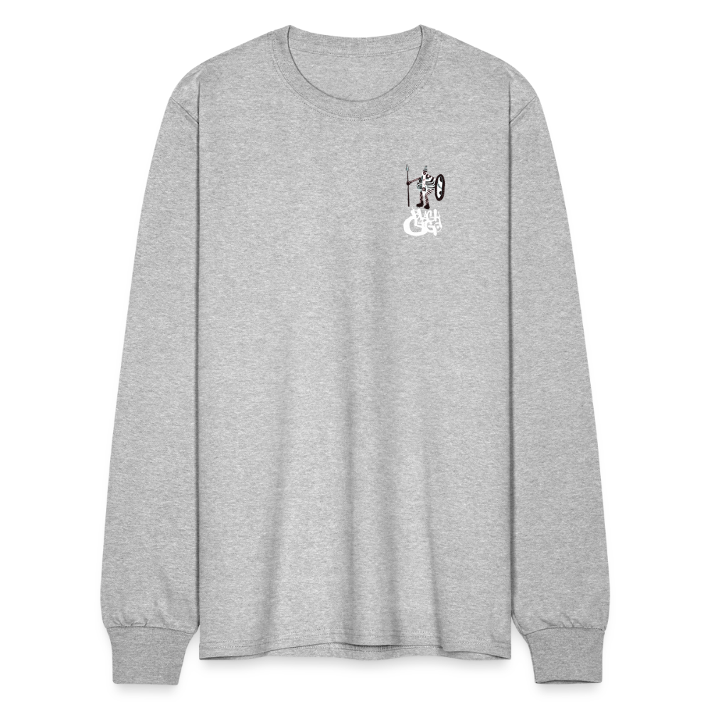 Black Cargo Apparel - Contemporary Urban Art Apparel for the Woke - Warrior - Men's Long Sleeve T-Shirt - heather gray