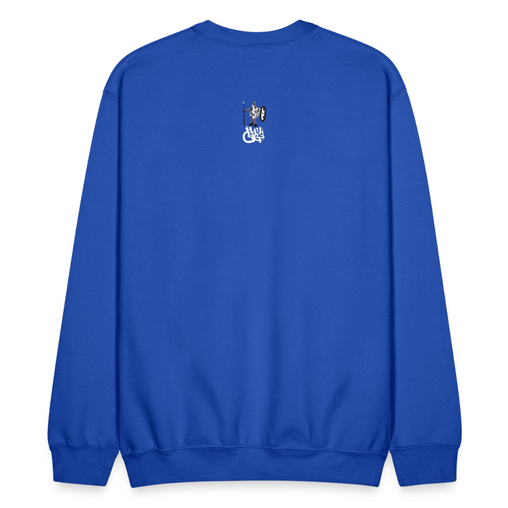 Black Cargo Apparel - Contemporary Urban Art Apparel for the Woke - Warrior - Crewneck Sweatshirt - royal blue