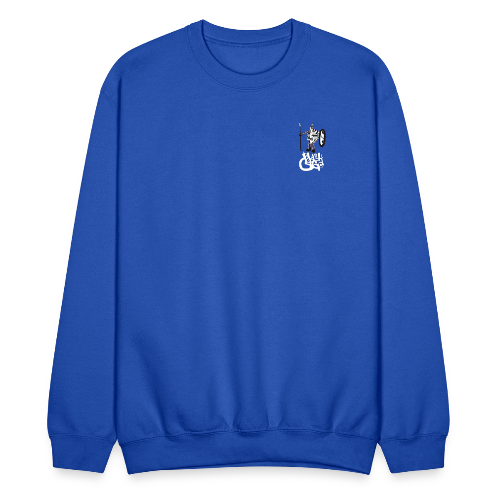 Black Cargo Apparel - Contemporary Urban Art Apparel for the Woke - Warrior - Crewneck Sweatshirt - royal blue