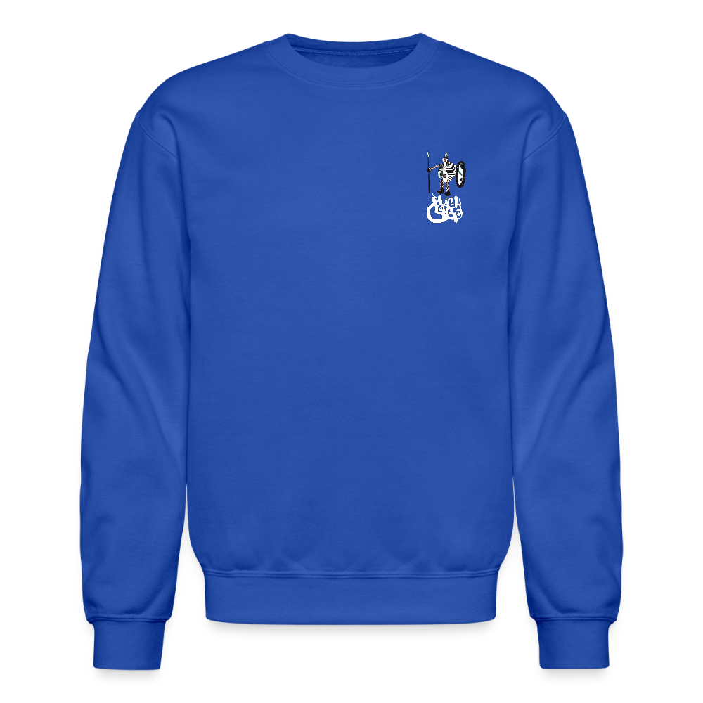 Black Cargo Apparel - Contemporary Urban Art Apparel for the Woke - Warrior - Crewneck Sweatshirt - royal blue