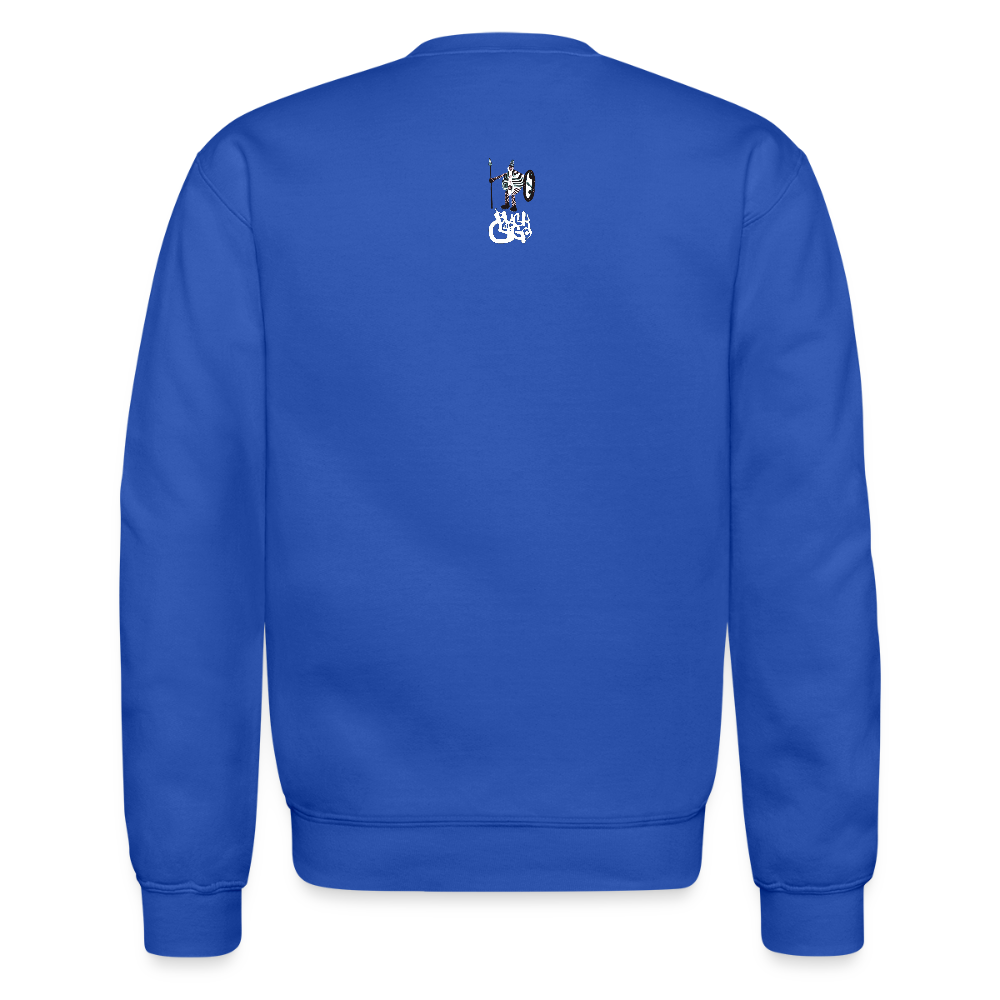 Black Cargo Apparel - Contemporary Urban Art Apparel for the Woke - Warrior - Crewneck Sweatshirt - royal blue