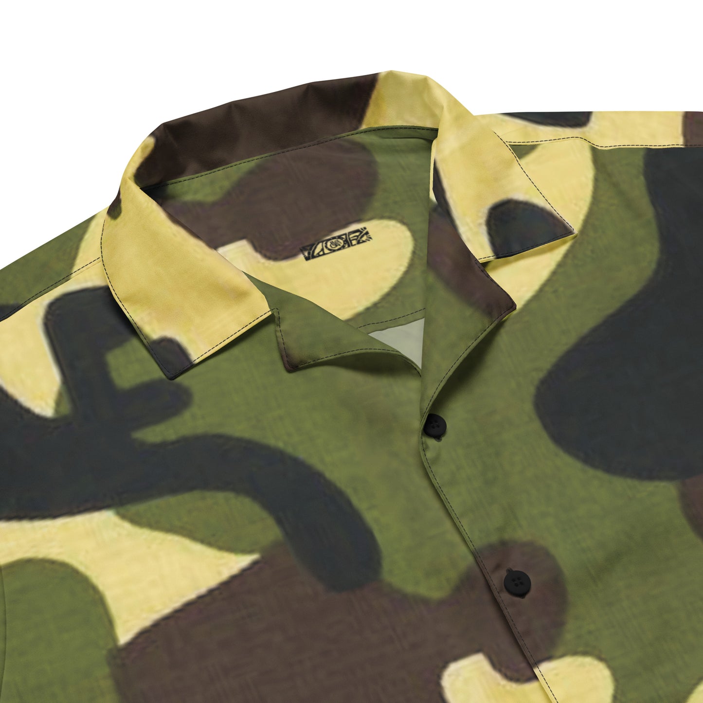 BlackCargo Apparel - Contemporary Urban Art Apparel for the Woke - Camo - Premium Quality - Camo - recycled polyester - breathable moisture wicking fabric - featherlight weight - UPF50+ protection - oversize fit - Unisex button shirt