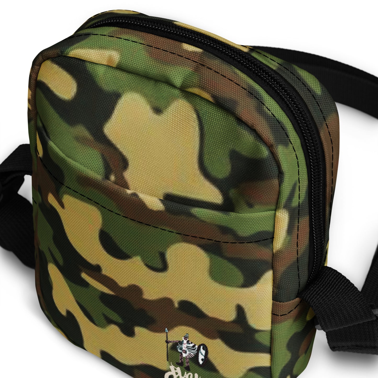 BlackCargo Apparel - Contemporary Urban Art Apparel for the Woke - Warrior - Premium Quality - 100% polyester - water resistant durable - two-way zipper - Utility crossbody bag