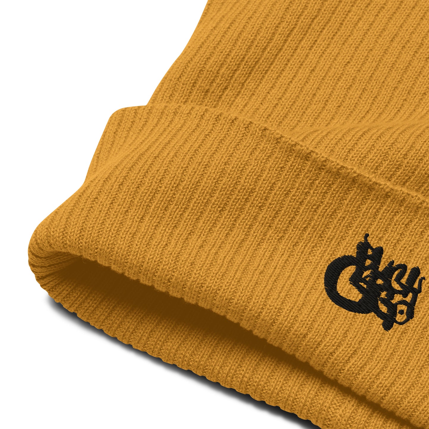BlackCargo Apparel - Contemporary Urban Art Apparel for the Woke - Premium Quality - Script - Organic ribbed beanie - 100% organic cotton - Anti allergenic and natural fabric - Cuffed beanie -