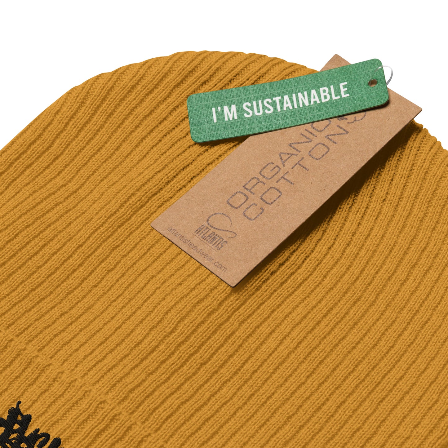BlackCargo Apparel - Contemporary Urban Art Apparel for the Woke - Premium Quality - Script - Organic ribbed beanie - 100% organic cotton - Anti allergenic and natural fabric - Cuffed beanie -