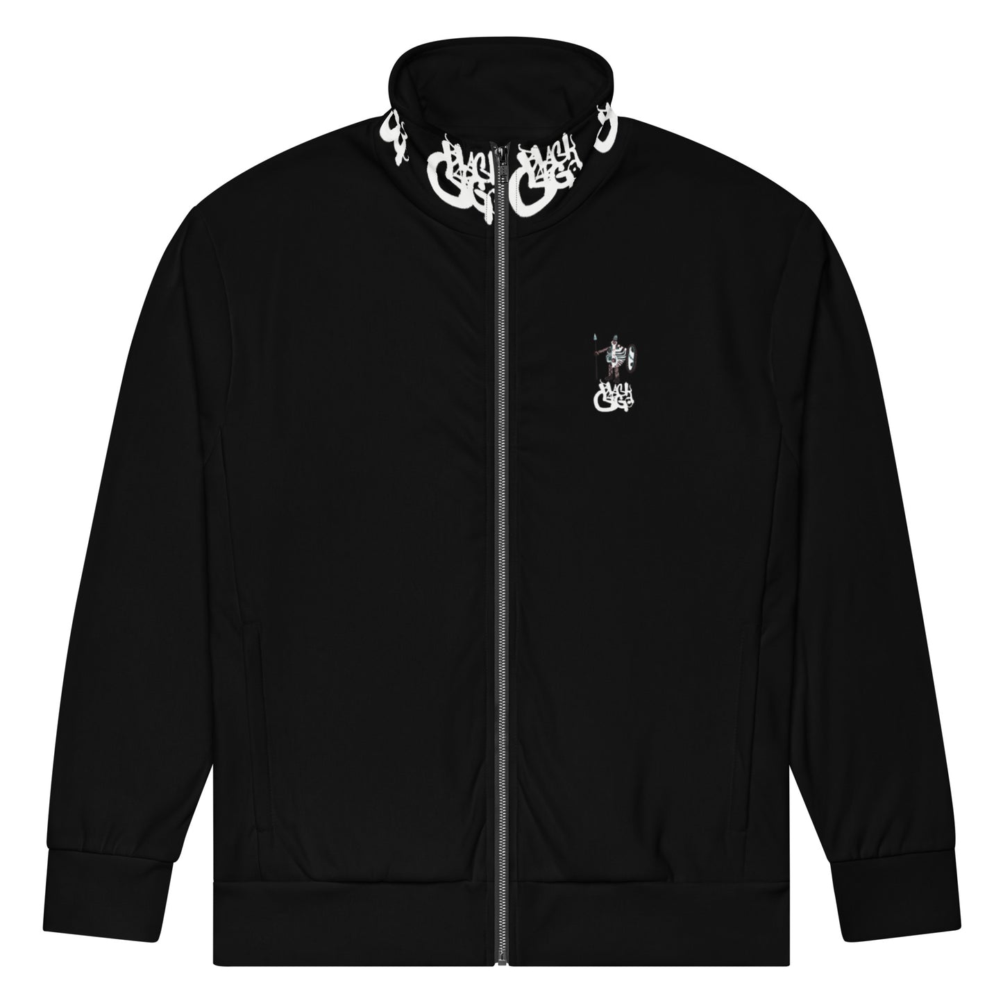 BlackCargo Apparel - Contemporary Urban Art Apparel for the Woke - Premium Quality - Script - eco-friendly - Soft cotton - Brushed fleece fabric inside - Relaxed fit - zippers - Global Recycled Standard certified fabric - Unisex track jacket