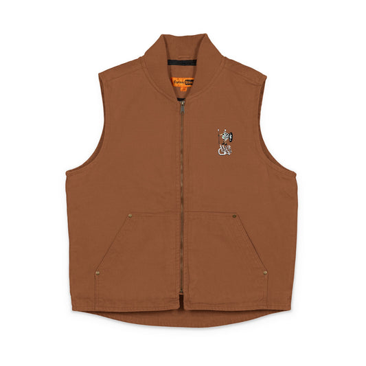 Cozy Unisex Duck Cloth Vest, Warm Outdoor Layer, Embroidered Gift for Him/Her, Perfect for Fall/Winter, Casual Everyday Wear | Sustainable Streetwear | BlackCargo | Contemporary Urban Art Apparel