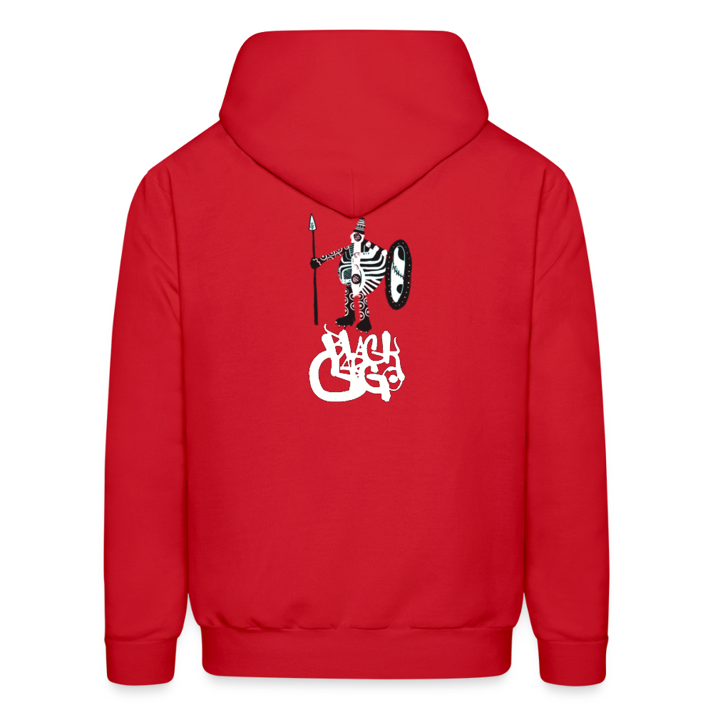 Black Cargo Apparel - Contemporary Urban Art Apparel for the Woke  - Warrior - Men's Hoodie - red