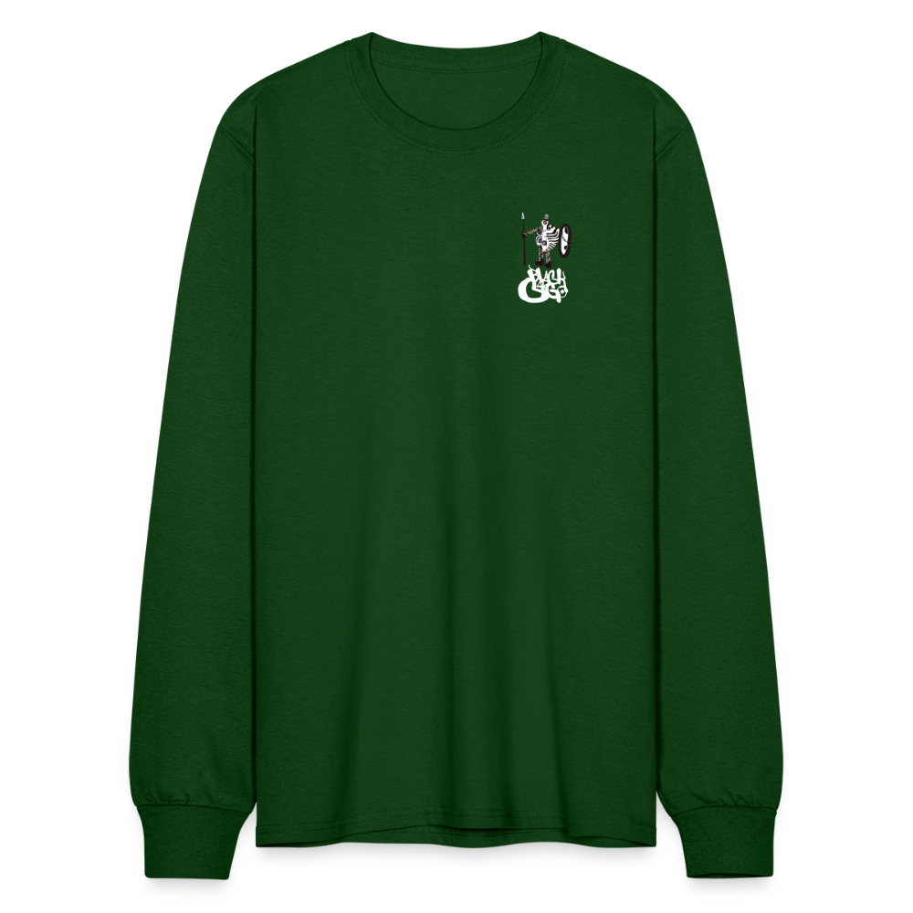 Black Cargo  Apparel - Contemporary Urban Art Apparel for the Woke - Warrior - Men's Long Sleeve T-Shirt - forest green