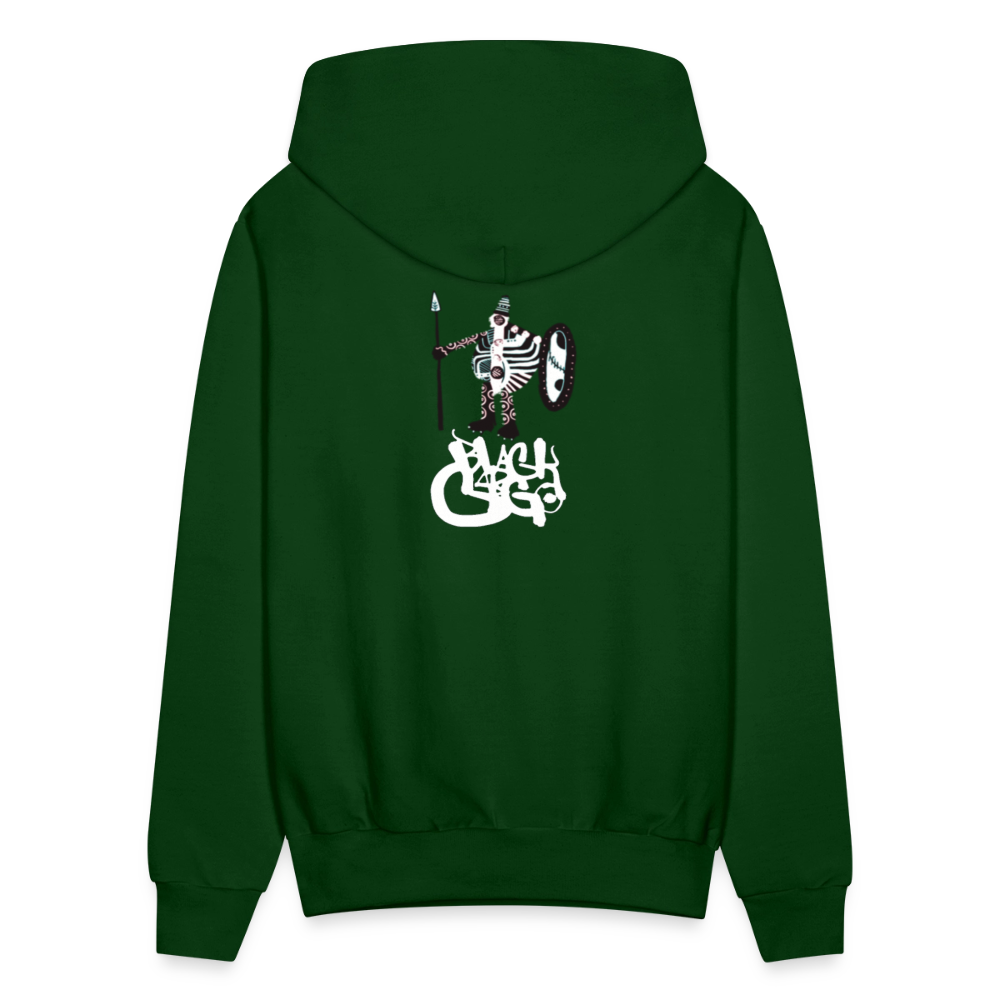 Black Cargo Apparel - Contemporary Urban Art Apparel for the Woke  - Warrior - Men's Hoodie - forest green