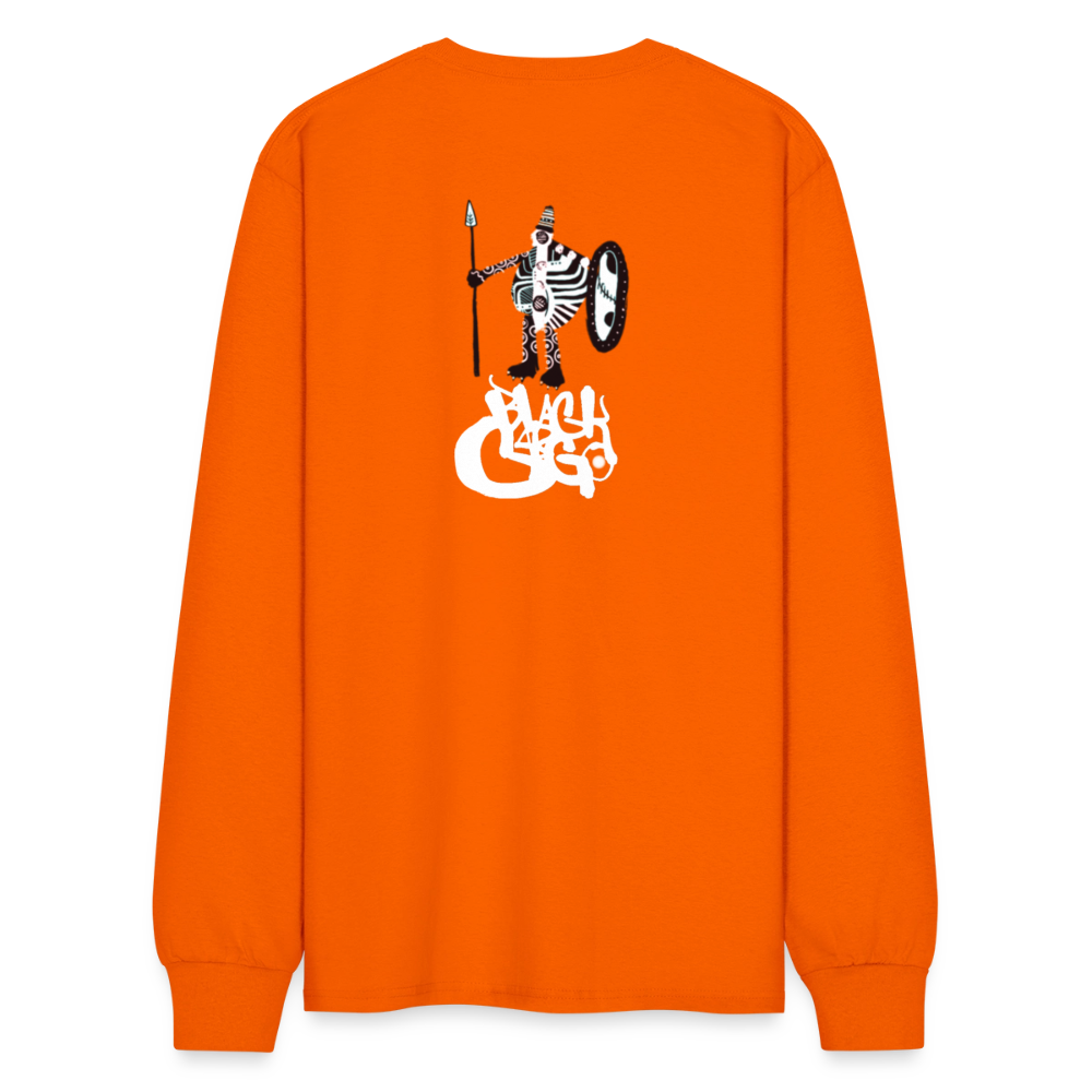 Black Cargo  Apparel - Contemporary Urban Art Apparel for the Woke - Warrior - Men's Long Sleeve T-Shirt - orange