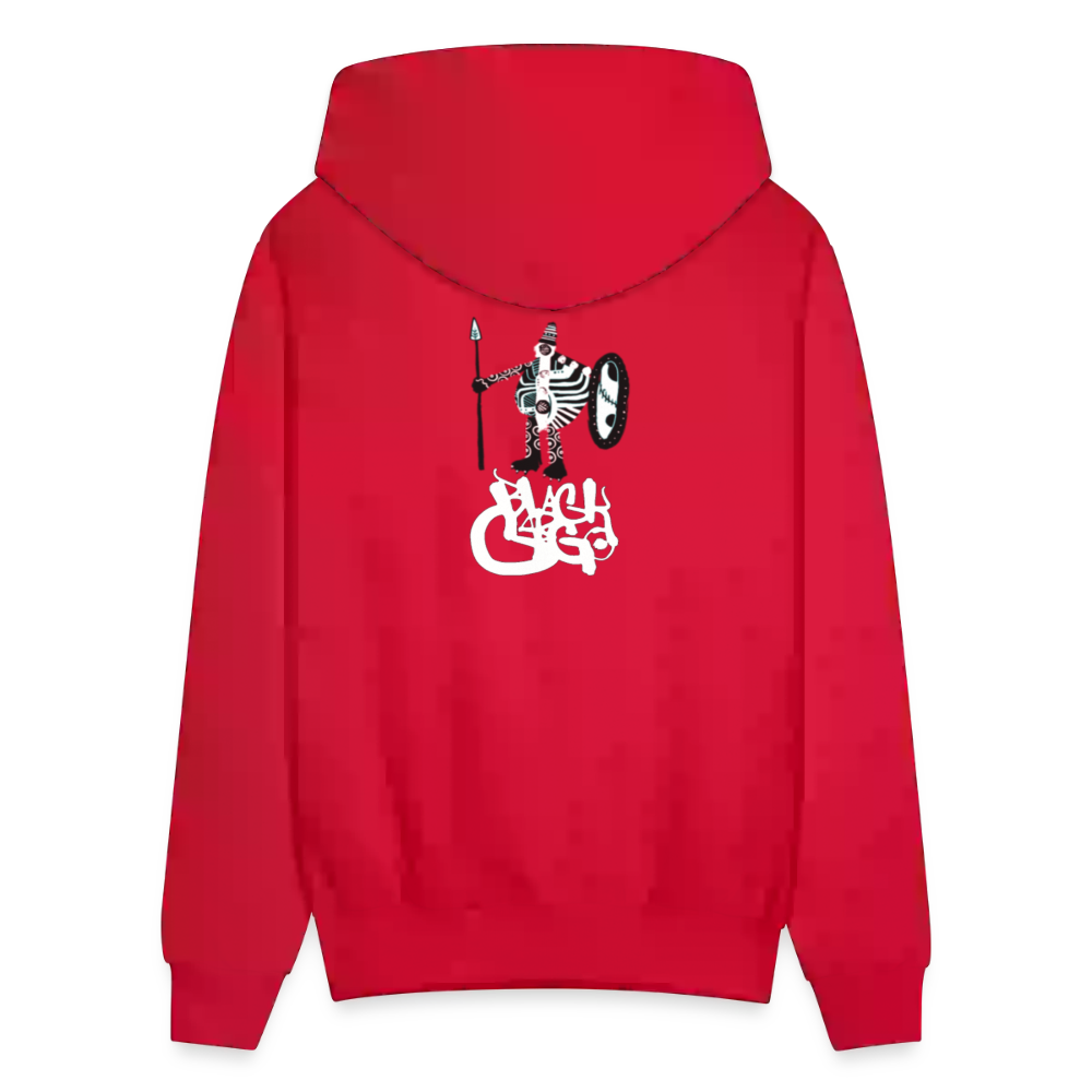 Black Cargo Apparel - Contemporary Urban Art Apparel for the Woke  - Warrior - Men's Hoodie - red