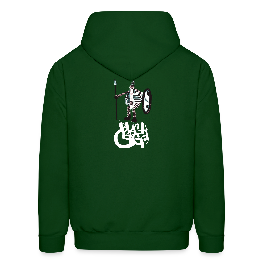 Black Cargo Apparel - Contemporary Urban Art Apparel for the Woke  - Warrior - Men's Hoodie - forest green