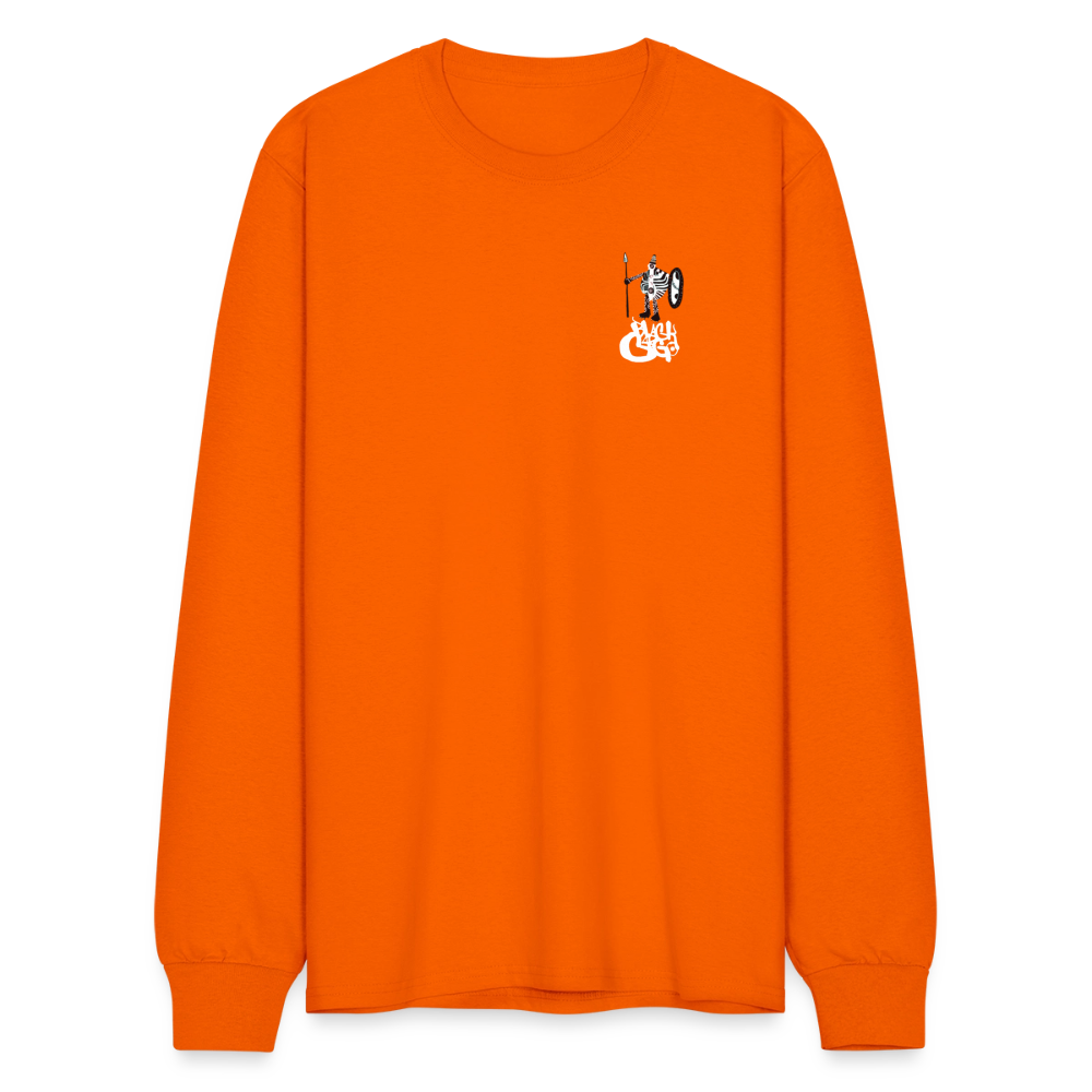 Black Cargo  Apparel - Contemporary Urban Art Apparel for the Woke - Warrior - Men's Long Sleeve T-Shirt - orange