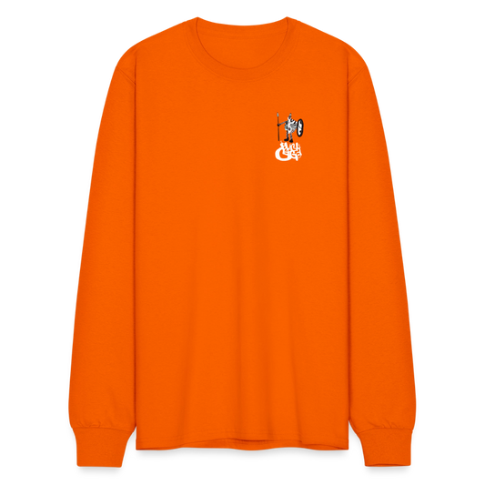 Black Cargo  Apparel - Contemporary Urban Art Apparel for the Woke - Warrior - Men's Long Sleeve T-Shirt - orange