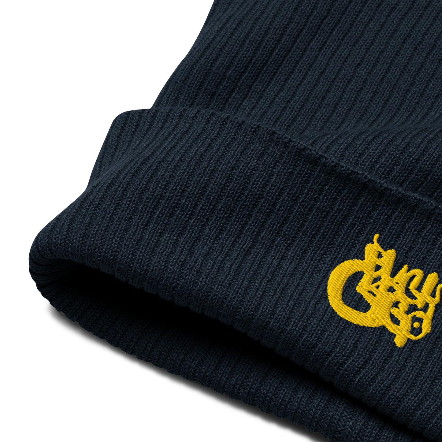 BlackCargo Apparel - Contemporary Urban Art - Premium Quality - Script  - Organic ribbed beanie - 100% organic cotton - Anti allergenic and natural fabric - Cuffed beanie -