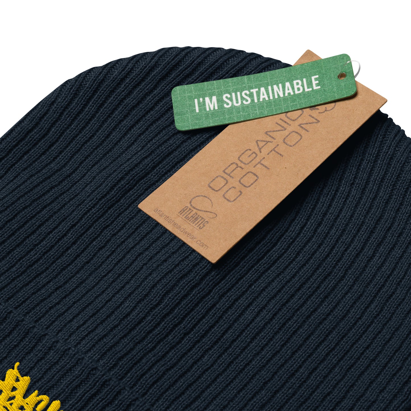 BlackCargo Apparel - Contemporary Urban Art - Premium Quality - Script  - Organic ribbed beanie - 100% organic cotton - Anti allergenic and natural fabric - Cuffed beanie -