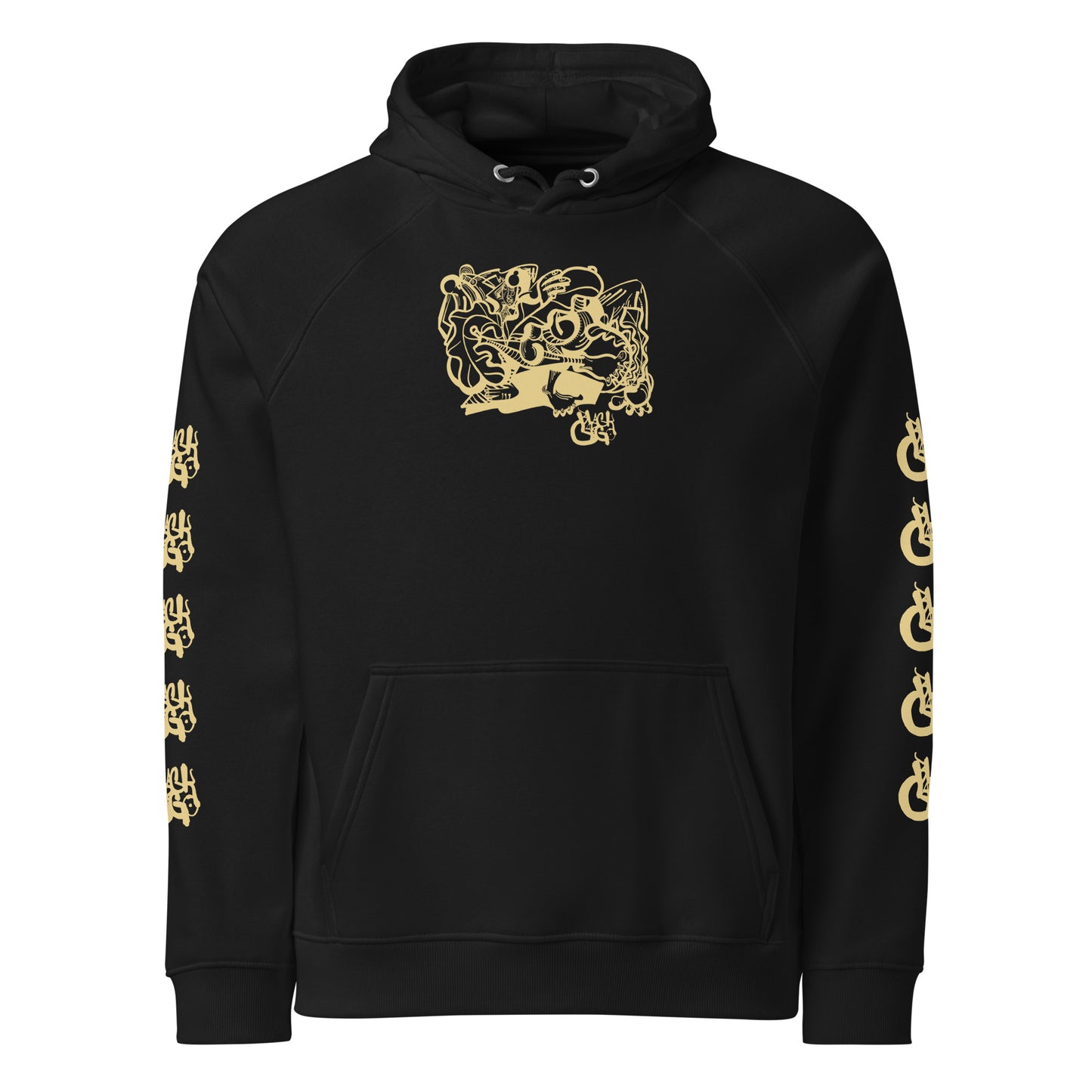 BlackCargo Vine design organic cotton hoodie in black - eco-conscious streetwear"
"Contemporary urban art hoodie with vine pattern - sustainable fashion"
"BlackCargo Vine organic cotton raglan hoodie - artistic streetwear apparel